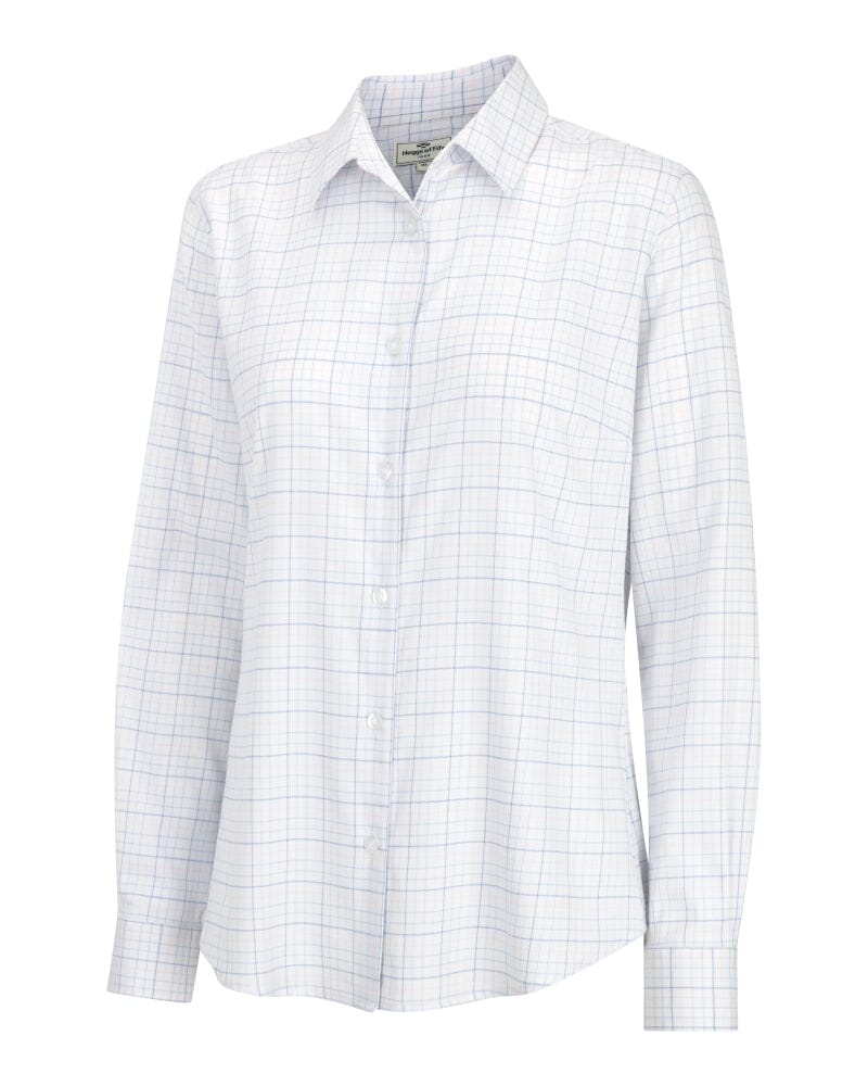 Se Callie Ladies Twill Check Shirt skjorte, blå/pink tern - 14 (L) hos Godsejeren