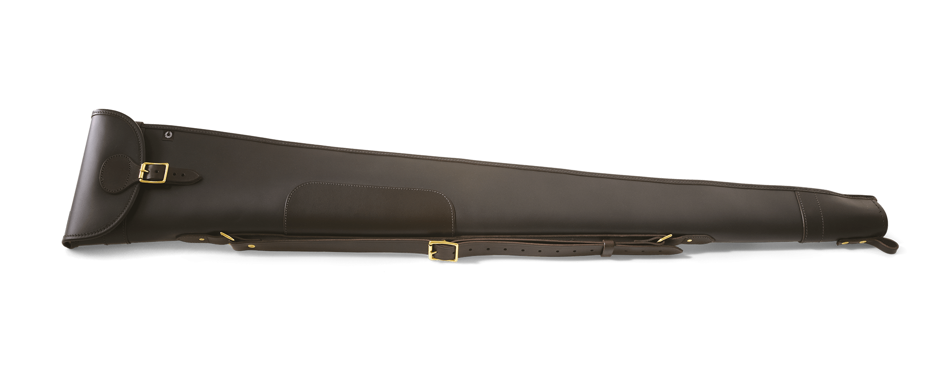 Se CROOTS Byland Shotgun Slip zip/flap, læder, dark havana - 30" hos Godsejeren