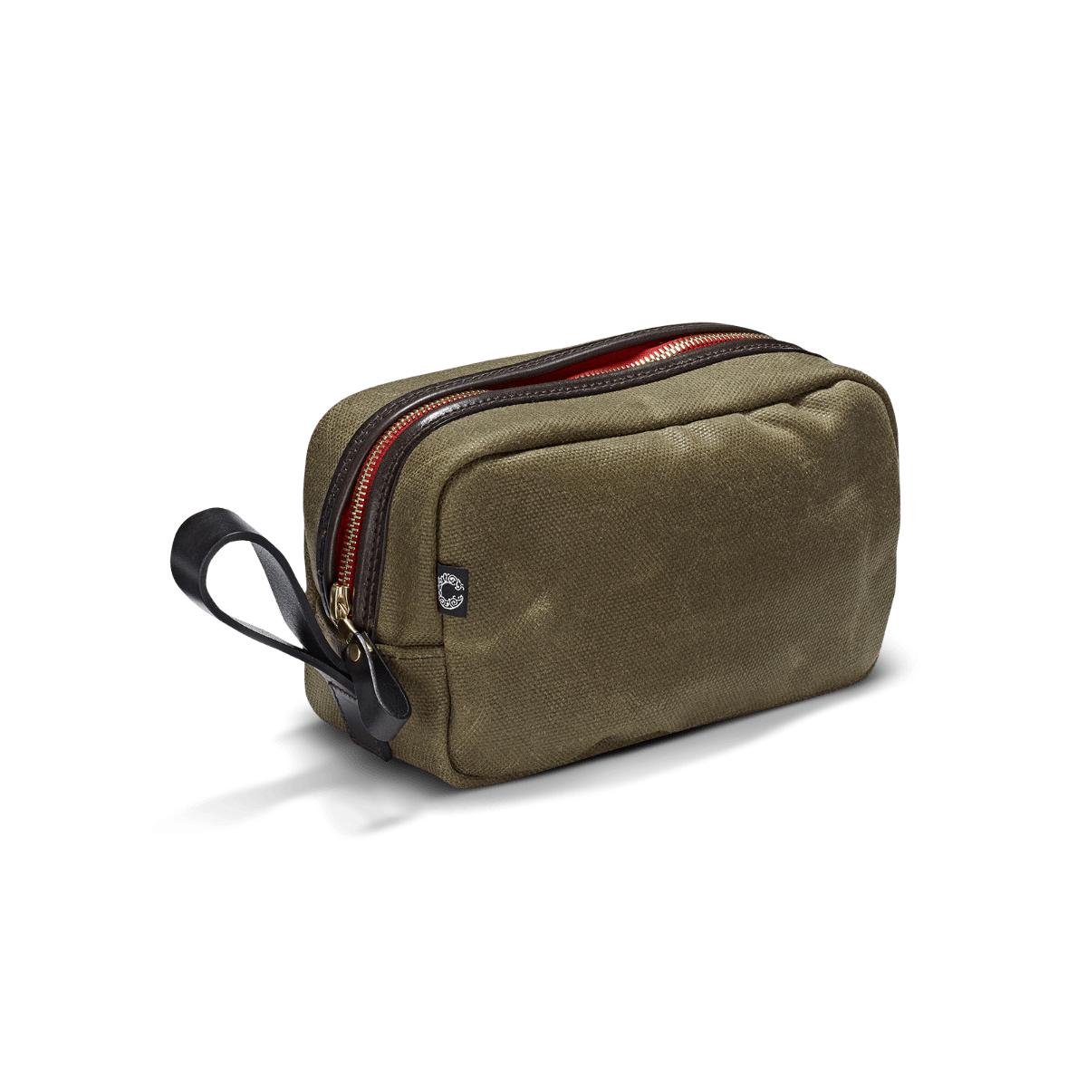 Billede af CROOTS Vintage Wash Bag, waxed kanvas, oliven