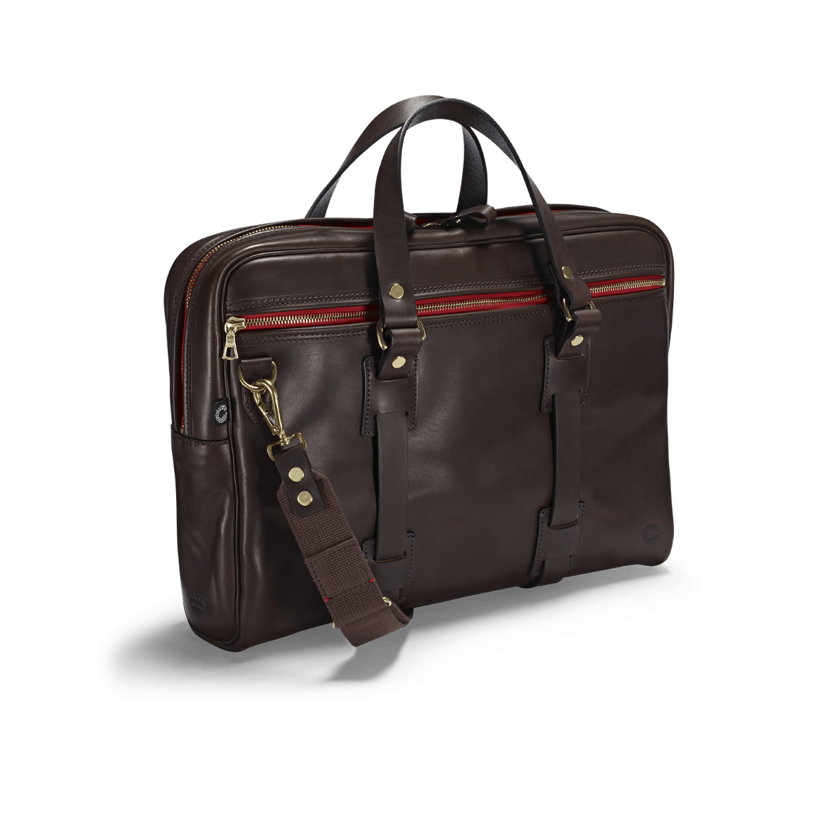 Se CROOTS Vintage Leather Laptop Bag, læder, mørkebrun hos Godsejeren