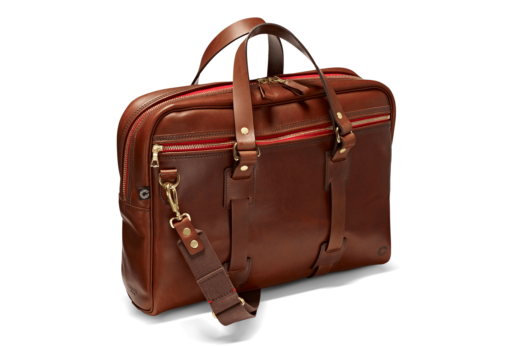 Se CROOTS Vintage Leather Laptop Bag, læder, port hos Godsejeren