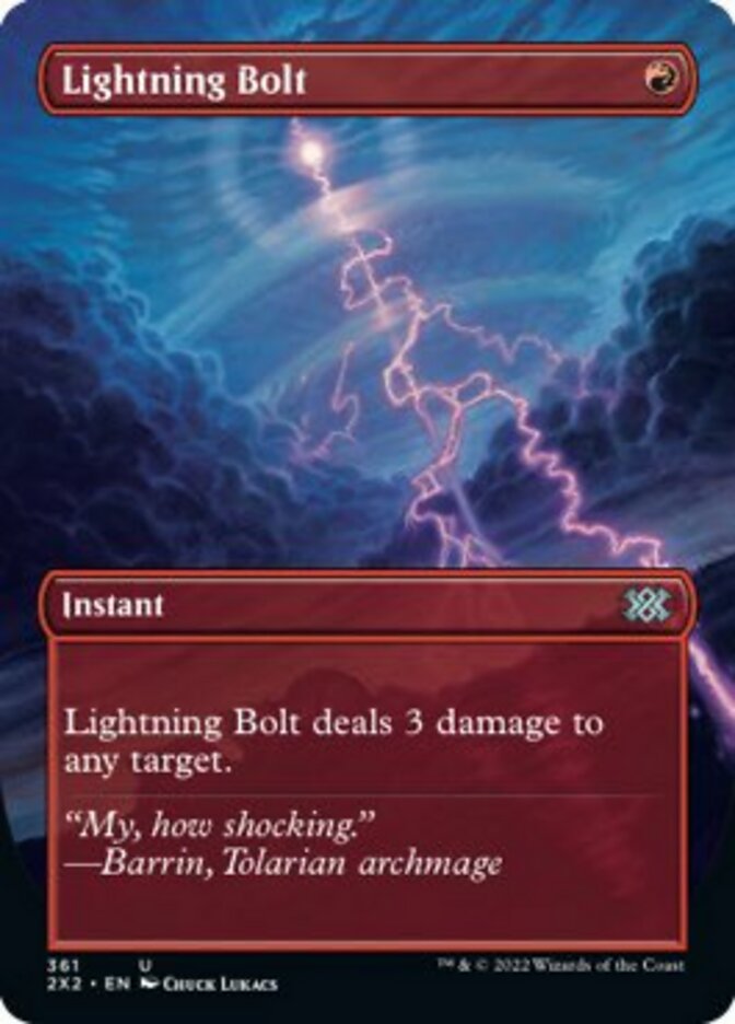 Lightning Bolt (Borderless Alternate Art) [Double Masters 2022] – Cards and  Coasters CA