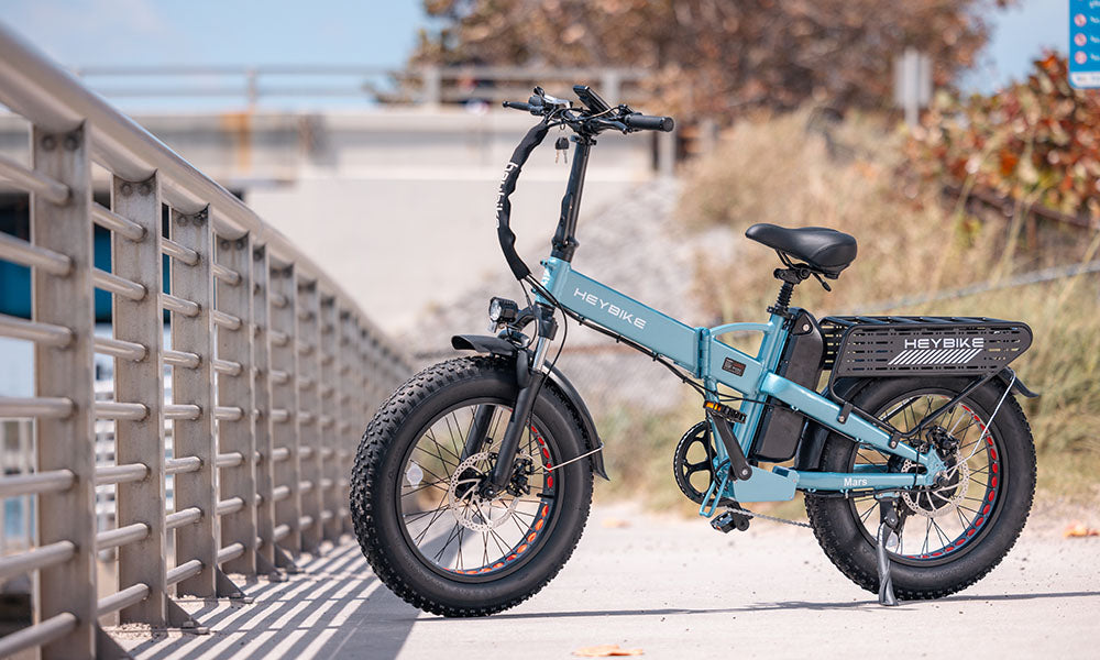 Mars 2.0 fattire folding ebike blue color