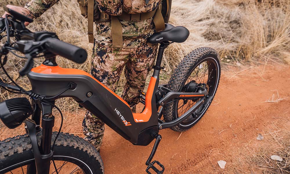"HERO ebike features a double suspension system
