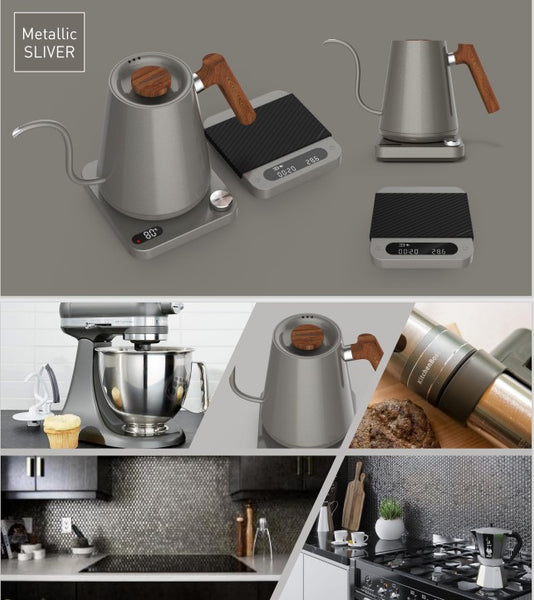 Kitchenboss Barista kettle in Metallic Silver