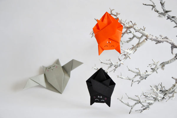 Chauves-souris en origami pour Halloween