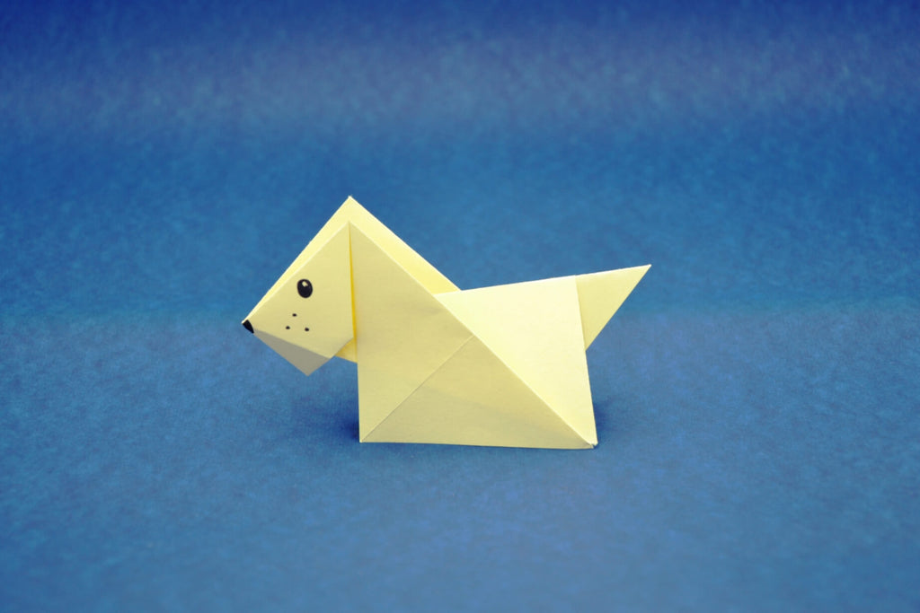 Chien en papier origami
