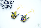 Boucles d'oreilles en papier origami en forme de grue