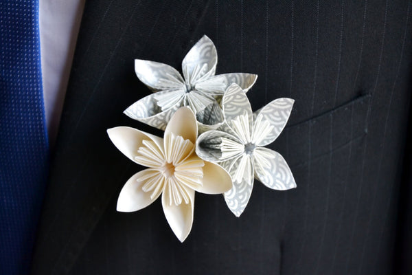 Boutonnière en papier origami