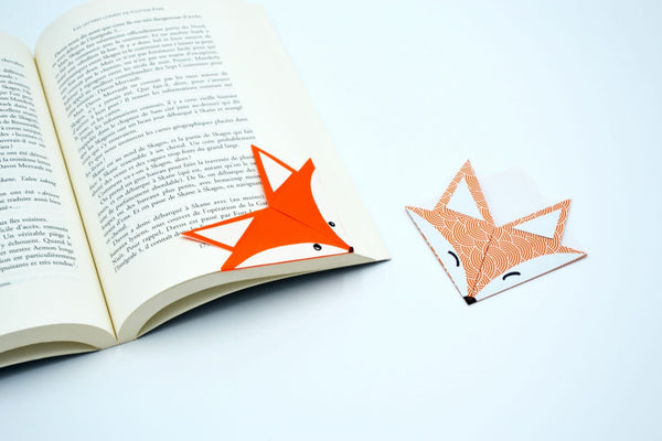 Deux marque-pages renard en origami