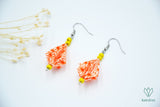 Boucles d'oreilles en papier origami en forme de diamant