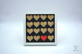 Cadre Saint Valentin cœurs en origami sur fond noir