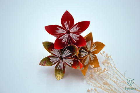 Boutonnière en papier origami