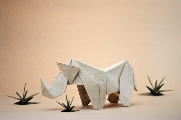 Rhinoceros en origami par Pierre-Yves Gallard