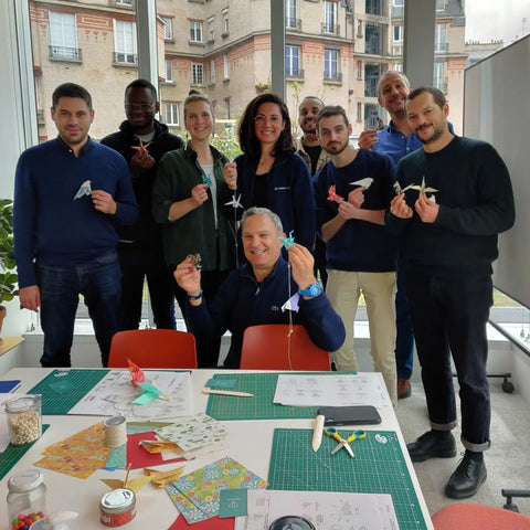 atelier origami guirlande d'oiseaux en papier