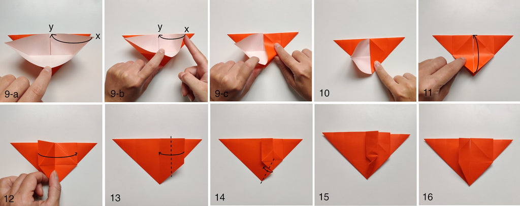 tuto origami chauve-souris (étapes de 9 à 16)