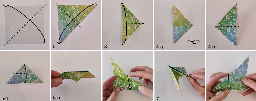 DIY instructions. Comment à faire carte avec origami Colombe à maison.  étape par étape photo instruction. étape 4. papier plier lignes 26498106  Photo de stock chez Vecteezy