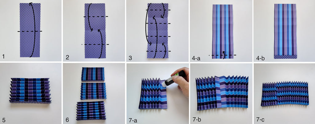 Tutoriel origami - éventail en papier (étapes 1 à 7)