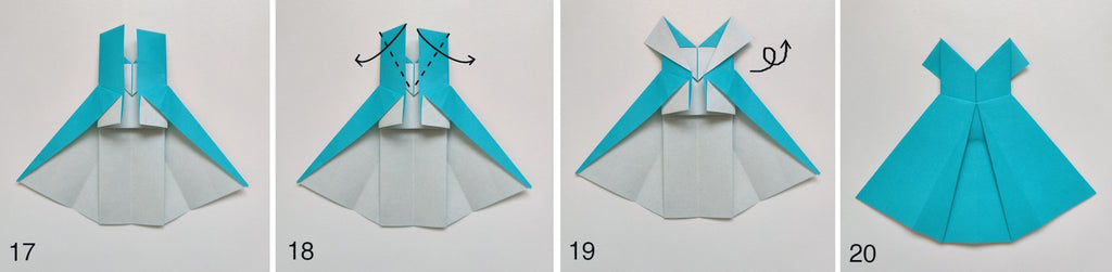 Tutoriel robe en origami - étapes finales