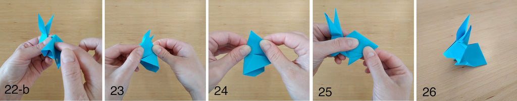 tutoriel lapin en origami - étapes 22 à 26