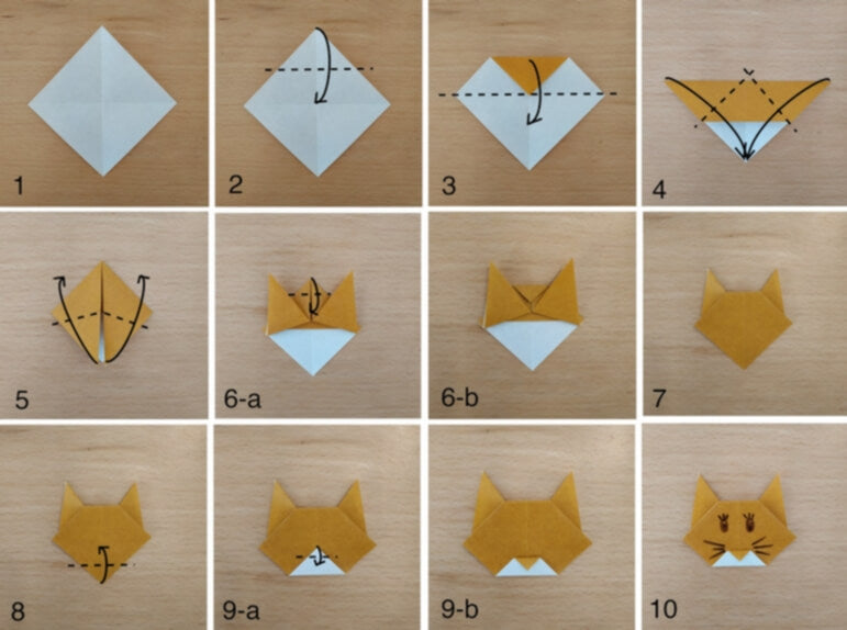 Tutoriel tête de chat en origami