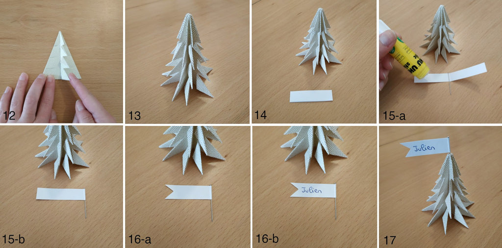 tutoriel marque-place sapin en origami 3