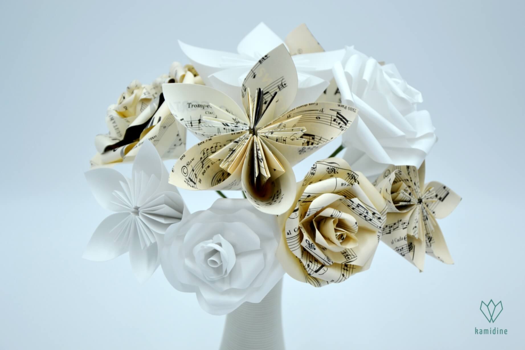 Bouquet de mariée original et romantique en papier origami – kamidine