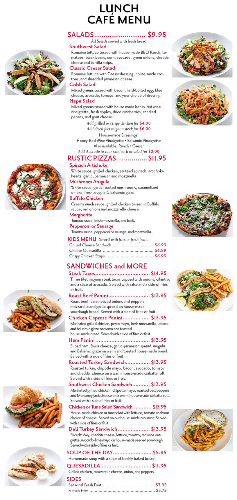 Deerfield Bakery Lunch Café Menu