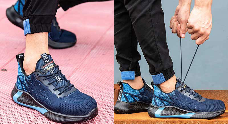 Scarpe da ginnastica di sicurezza blu Mars Scarpe con punta in acciaio per uomo donna S2 S3