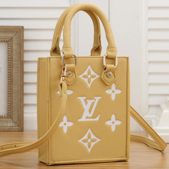 LV Louis Vuitton Hot Sale Letter Pattern Printed Mini Handbag Shoulder Bag Messenger Bag Beige