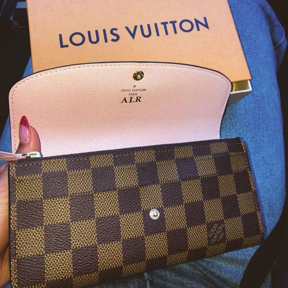 LV Louis Vuitton Classic Plaid Printed Flap Wallet Long Clutch Bag