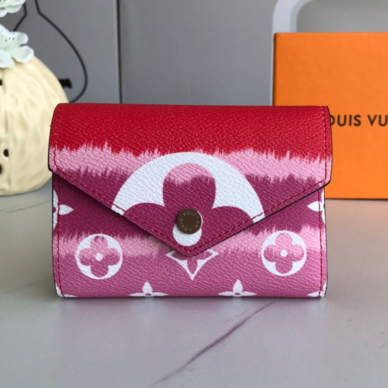 Louis Vuitton LV Ladies Tie-Dye Color Button Flip Key Case Coin Purse Card Holder