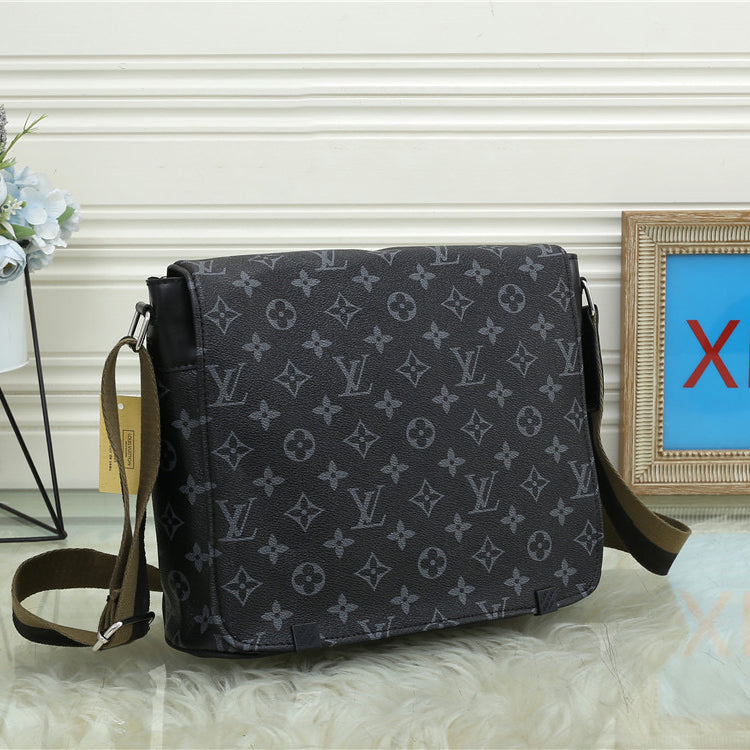 LV Louis vuitton men's and women's letter printing casual wide shoulder strap shoulder bag