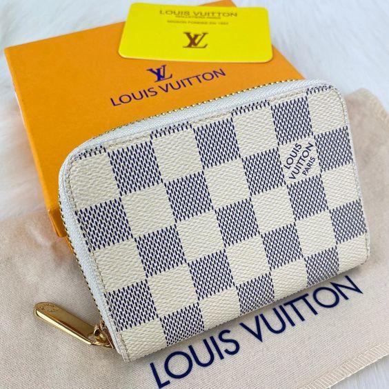 Louis Vuitton Classic Clutch Coin Purse Letter Check Print Fashi