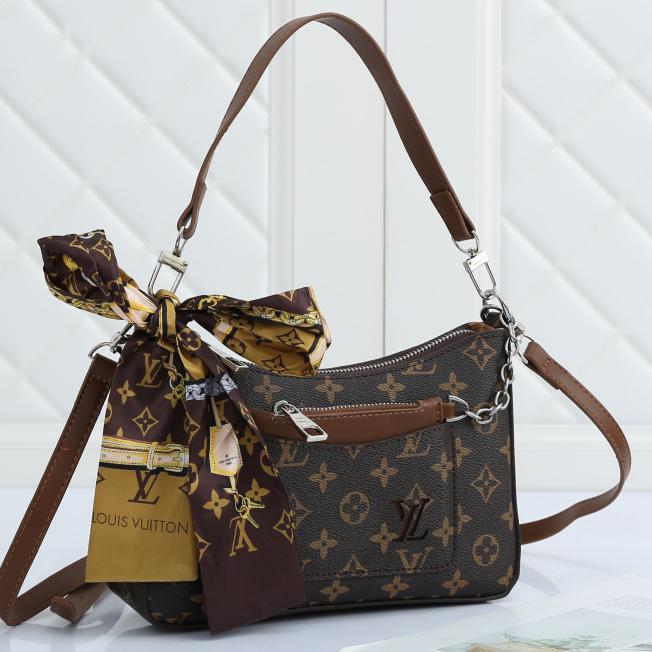 LV Louis Vuitton Monogram Women's Handbag Shoulder Bag Wallet Two-Piece Set