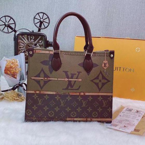 LV Louis Vuitton Hot Sale Colorblock Letters Handbag Shoulder Ba