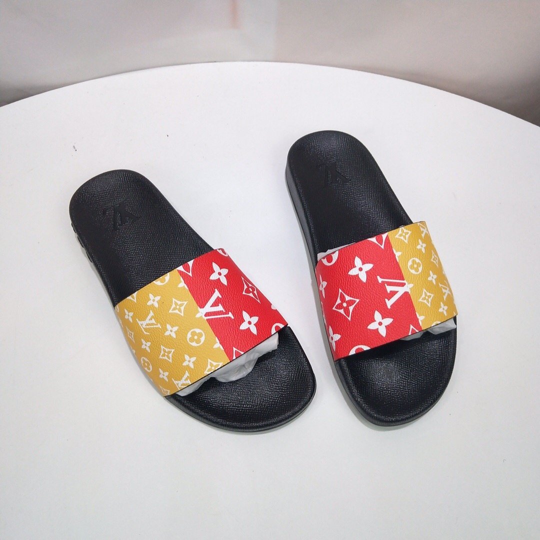 inseva LV Louis Vuitton Shoes new slippers Louis Vuitton Sandals Monogram Shoes yellow red