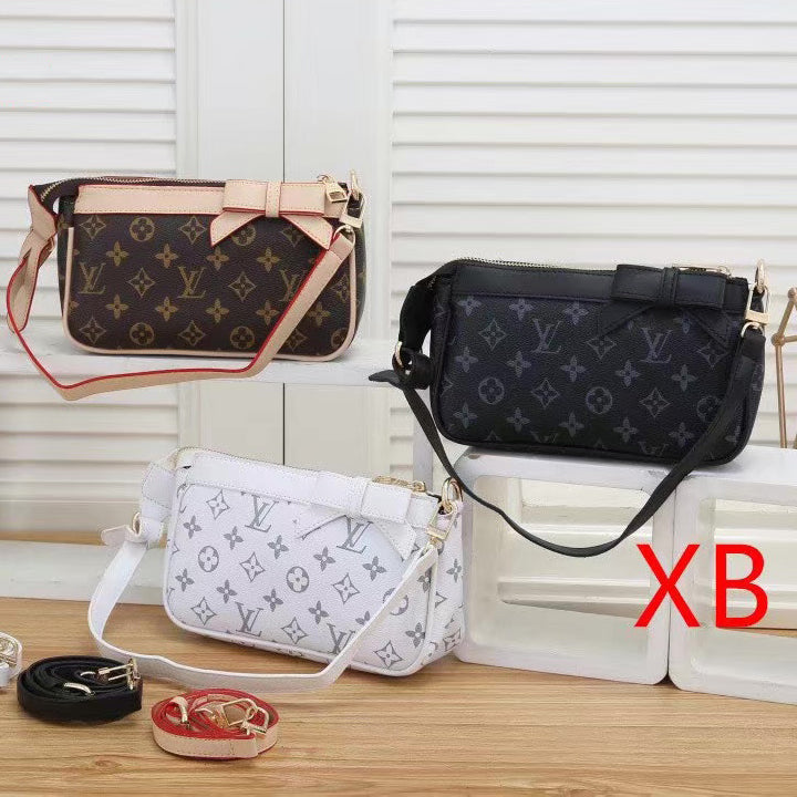 LV Louis vuitton new product solid color embossed letters ladies