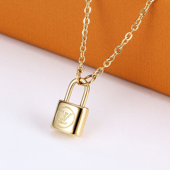 Louis Vuitton Padlock with Rhinestone 'Hip Hop' Necklace