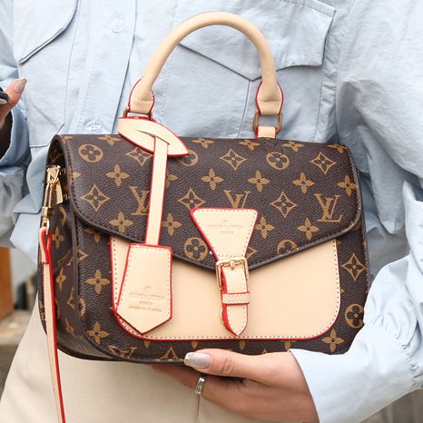 Louis Vuitton LV full printed letters stitching color ladies shopping handbags shoulder bag messenge