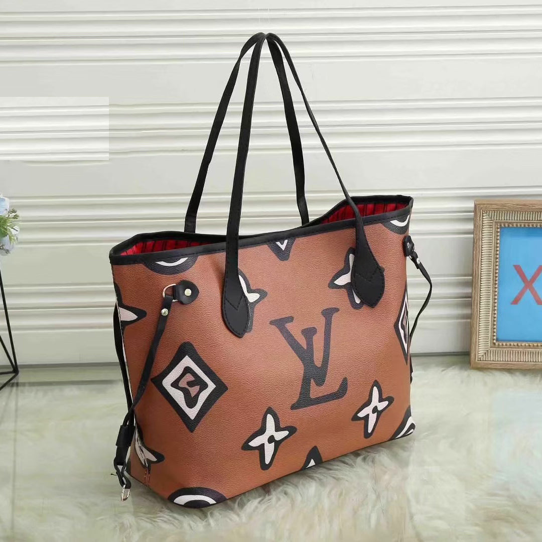 LV Louis vuitton fashion print two-piece shoulder bag