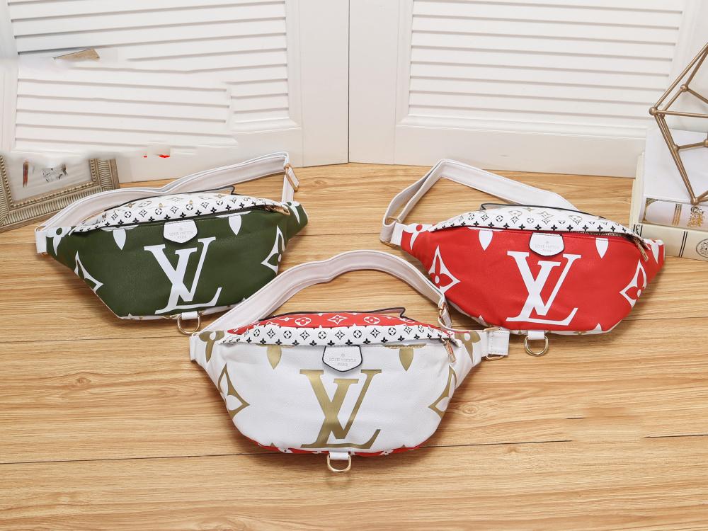 Louis Vuitton LV hot sale stitching big logo waist bag coin purse mobile phone bag fashion men and w