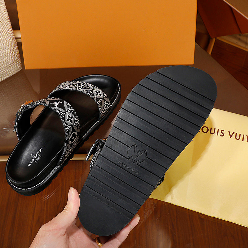 Louis Vuitton Women Men Fashion Flats Sandals Slipper Shoes