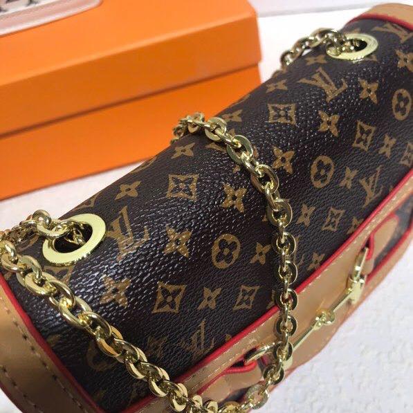 LV Louis Vuitton Hot Sale Stitching Color Letter Printing Flap Chain Crossbody Bag Shoulder Bag Brow