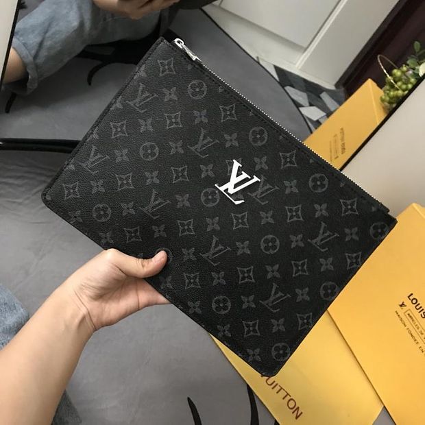 LV Louis Vuitton Women's Classic Logo Printed Clutch Toiletry Bag Cosmetic Bag