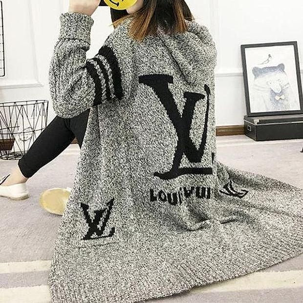 LV Louis Vuitton Hooded Sweater Knit Cardigan Jacket Coat from