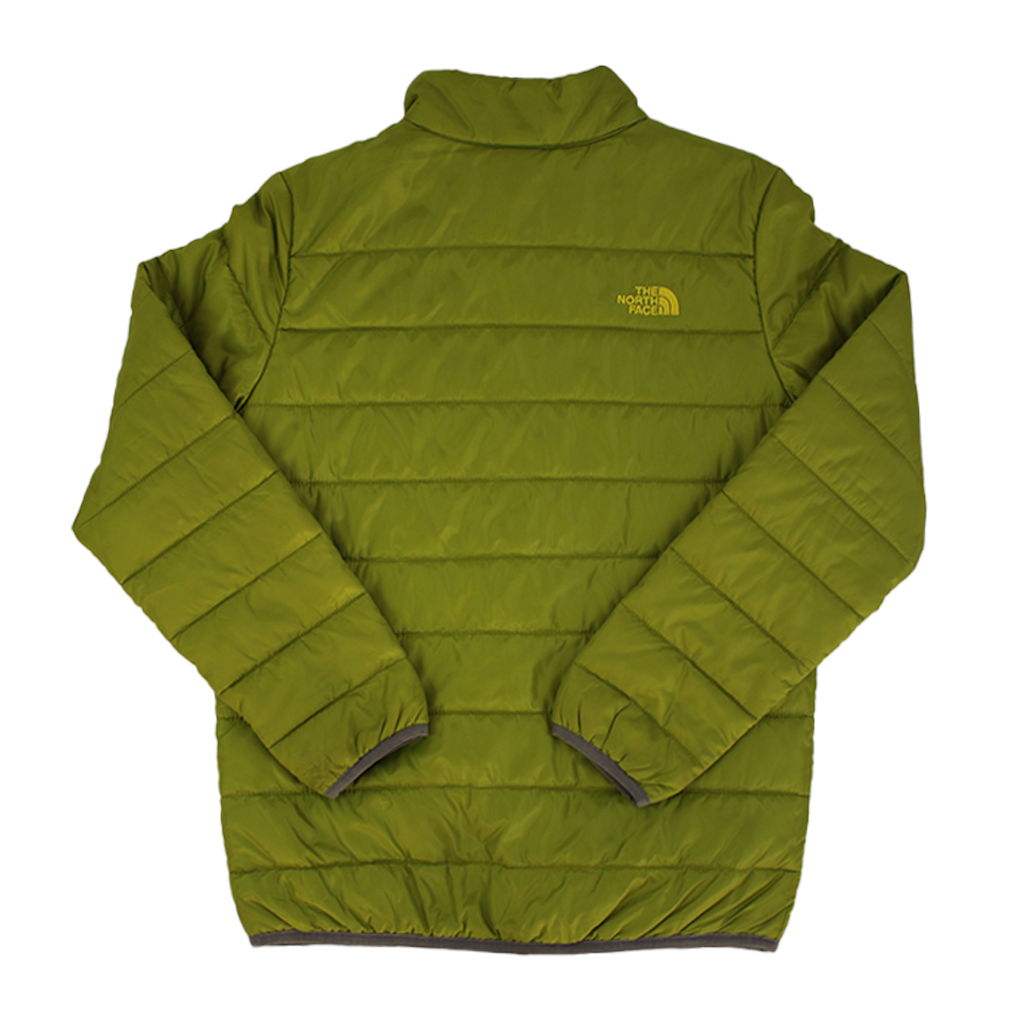 neon green north face jacket