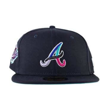 59Fifty Fitted MLB Atlanta Braves Bloom Navy Pink – Fittedz By Malz