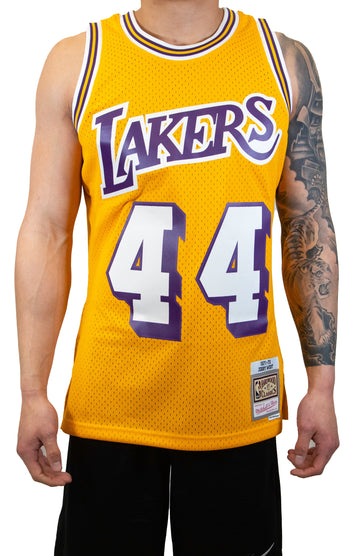 yellow and black lakers jersey