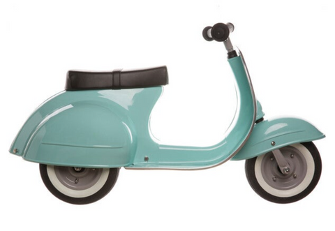 mint colored toy scooter